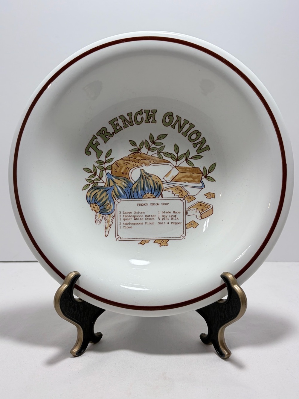Vintage French Onion Soup Bowl With Recipe
